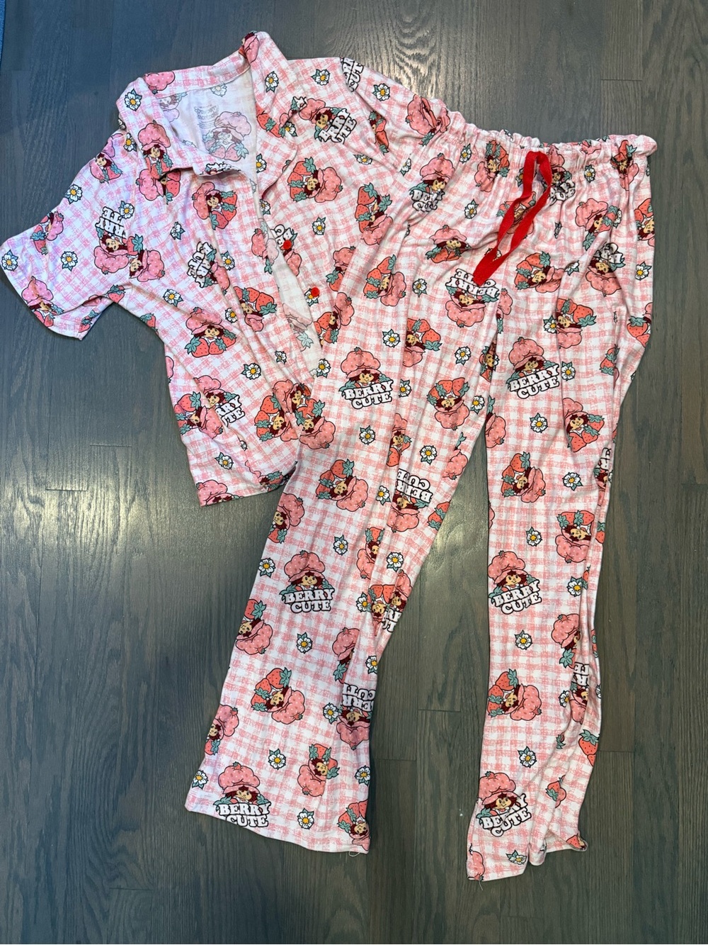 Strawberry Shortcake Pink 'Berry Cute' Pajama Set SO soft NWOT
